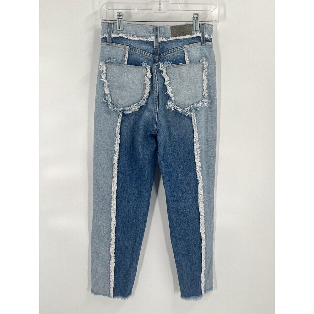 Carmar Straight Leg High Rise Patchwork Jeans Retro Grunge Distressed Sz 25 - Picture 6 of 7